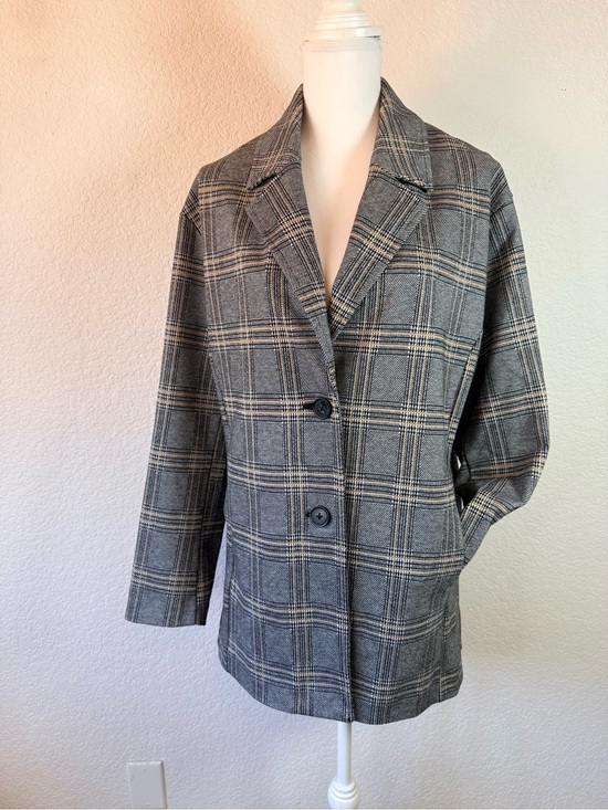 Avec Les Filles Jackets & Blazers - Avec Les Filles Longline Plaid Blazer Anthropologie size Large